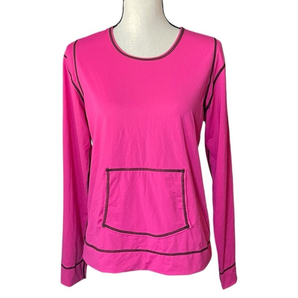 Athleta Summer Shade Rashguard Shirt with Pocket Pink Large Sun Protection Beach